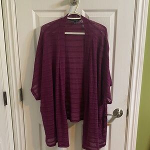 Lane Bryant Macy’s Deep Purple Open Front Sheer Knit Cardigan Women’s Size 26 28